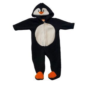 Baby 3 Month Penguin Hooded Body Suit Halloween Costume Infant Plush Newborn